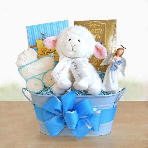 Boy Christening Blessings Gift Basket