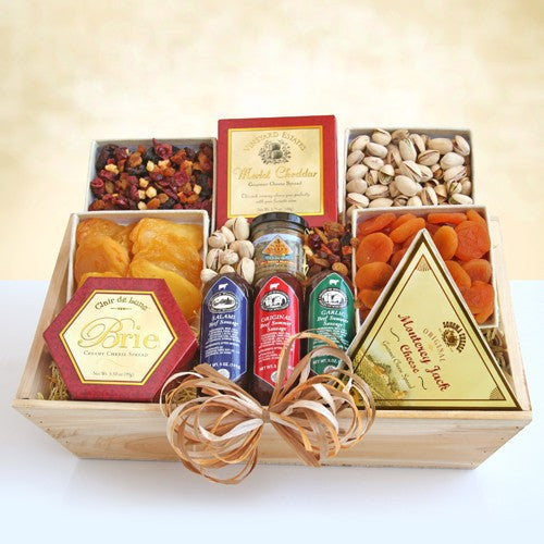 Meat & Cheese Wooden Gift Crate